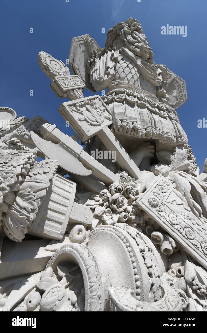 Statue details, Gloriette, Schloss Schonbrunn palace and gardens, Vienna, Austria Stock Photo