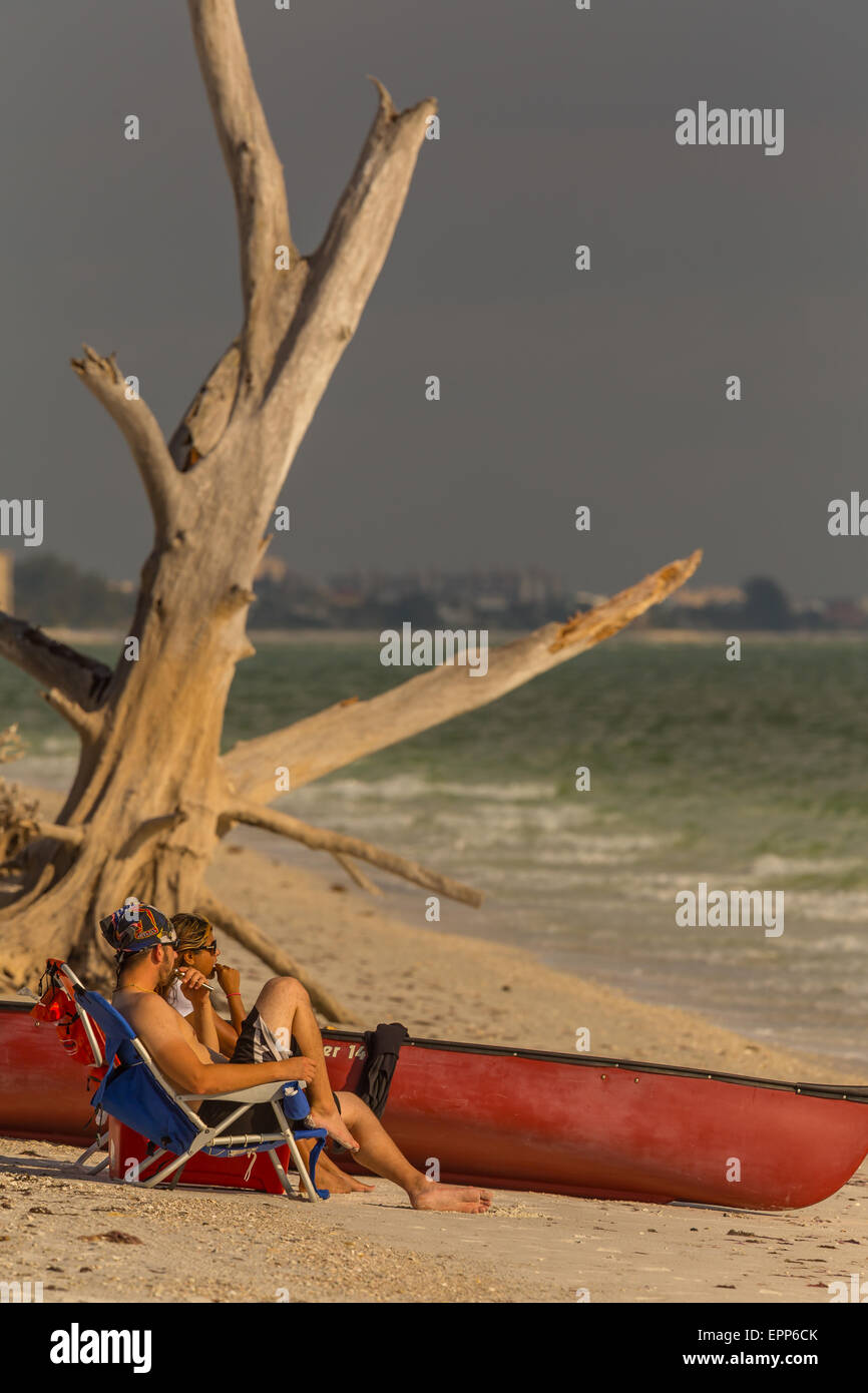 Relaxation on a Florida Beach Stock Photo