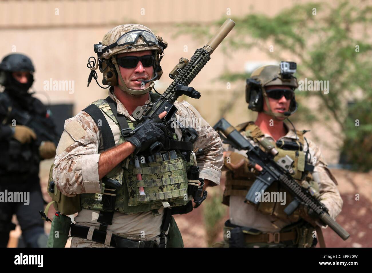 Aqaba, Jordan. 19th May, 2015. U.S and Jordanian special force Stock