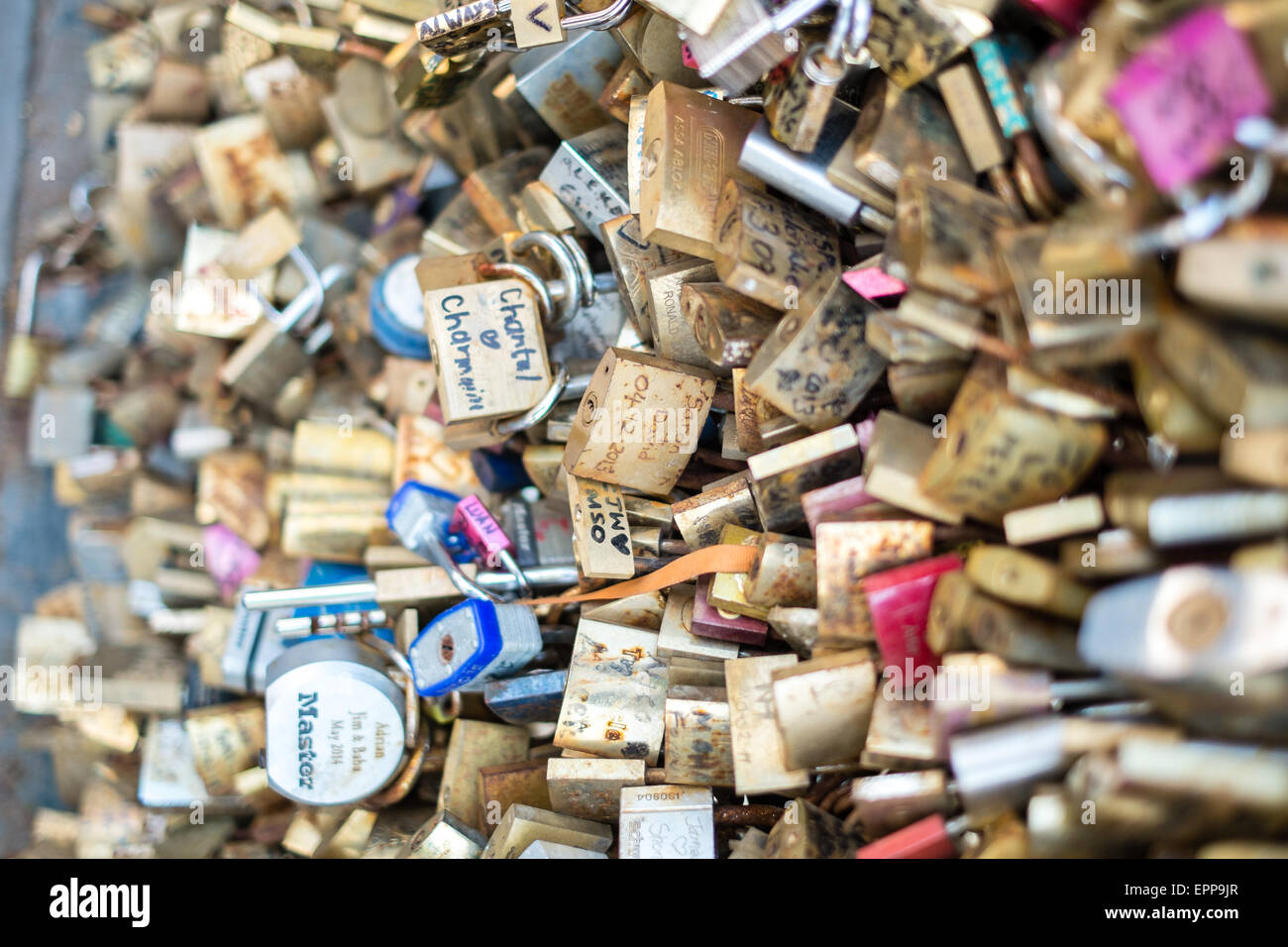 Padlocks on the Pont de L'Archeveche, Paris, France Stock Photo Alamy