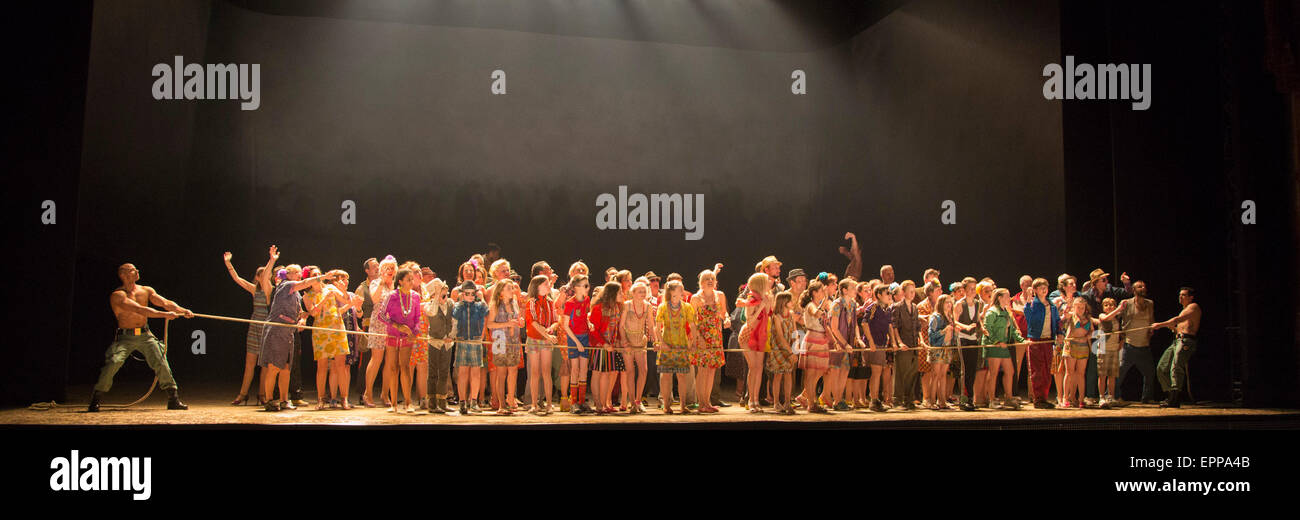 London, UK. 18 May 2015. Dress rehearsal of the English National Opera production of Georges Bizet opera 'Carmen' at the London Coliseum with mezzo-soprano Justina Gringyte making her debut in the title role. The opera is directed by Calixto Bieito with Sir Richard Armstrong conducting. Carmen opens on 20 May 2015 for 14 performances. With Justina Gringyte as Carmen, Eric Cutler as Don Jose, Eleanor Dennis as Micaela, Leigh Melrose as Escamillo and Graeme Danby as Zuniga. Photo: Bettina Strenske Stock Photo