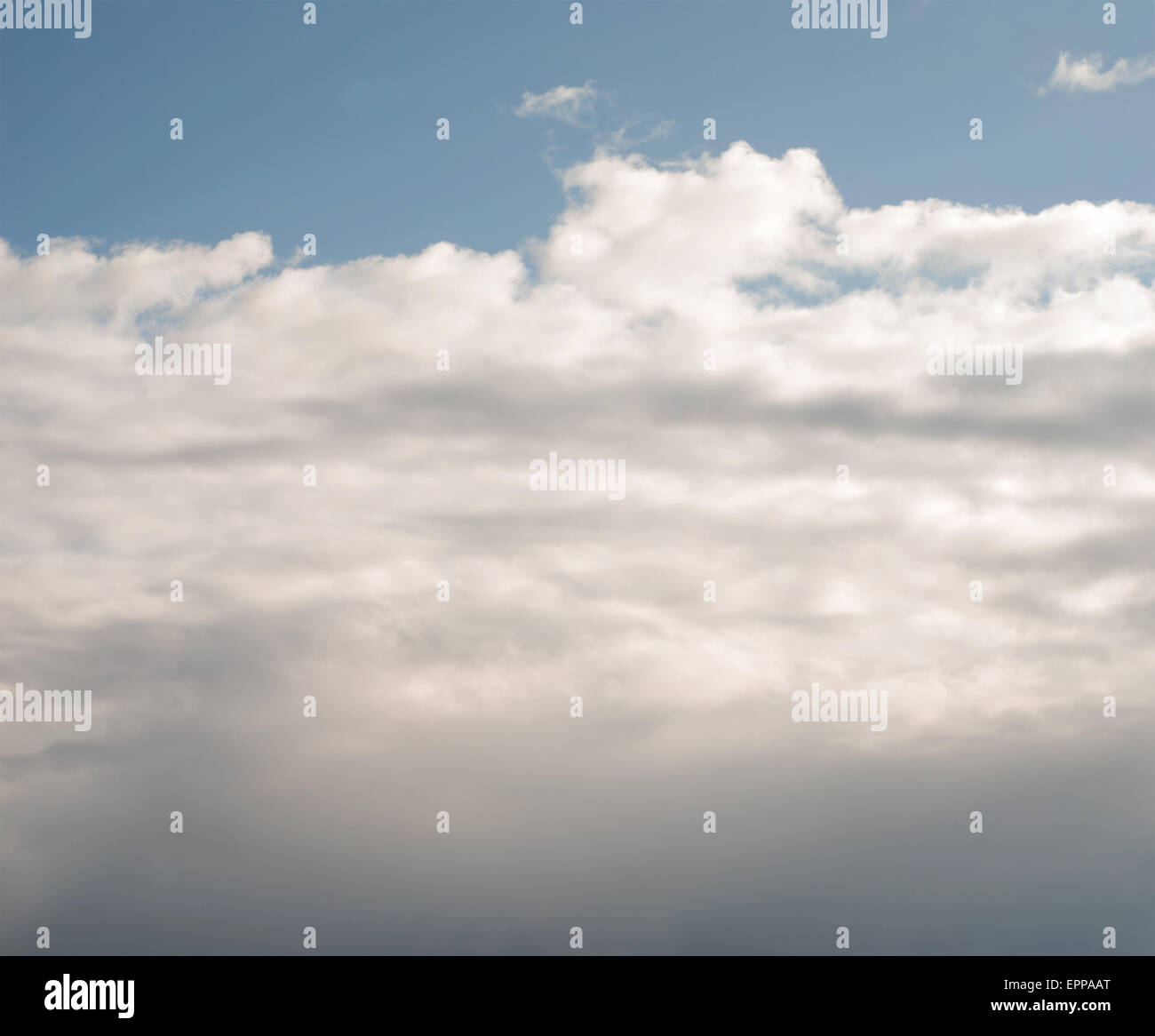 Blue sky, clouds and sun light background Stock Photo
