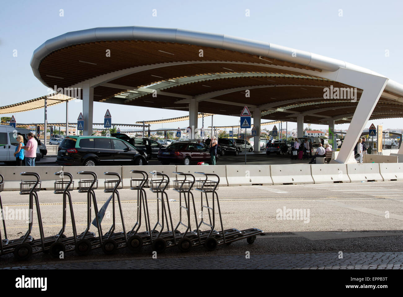 Airport drop off and collect area at Faro Airport in the Algarve