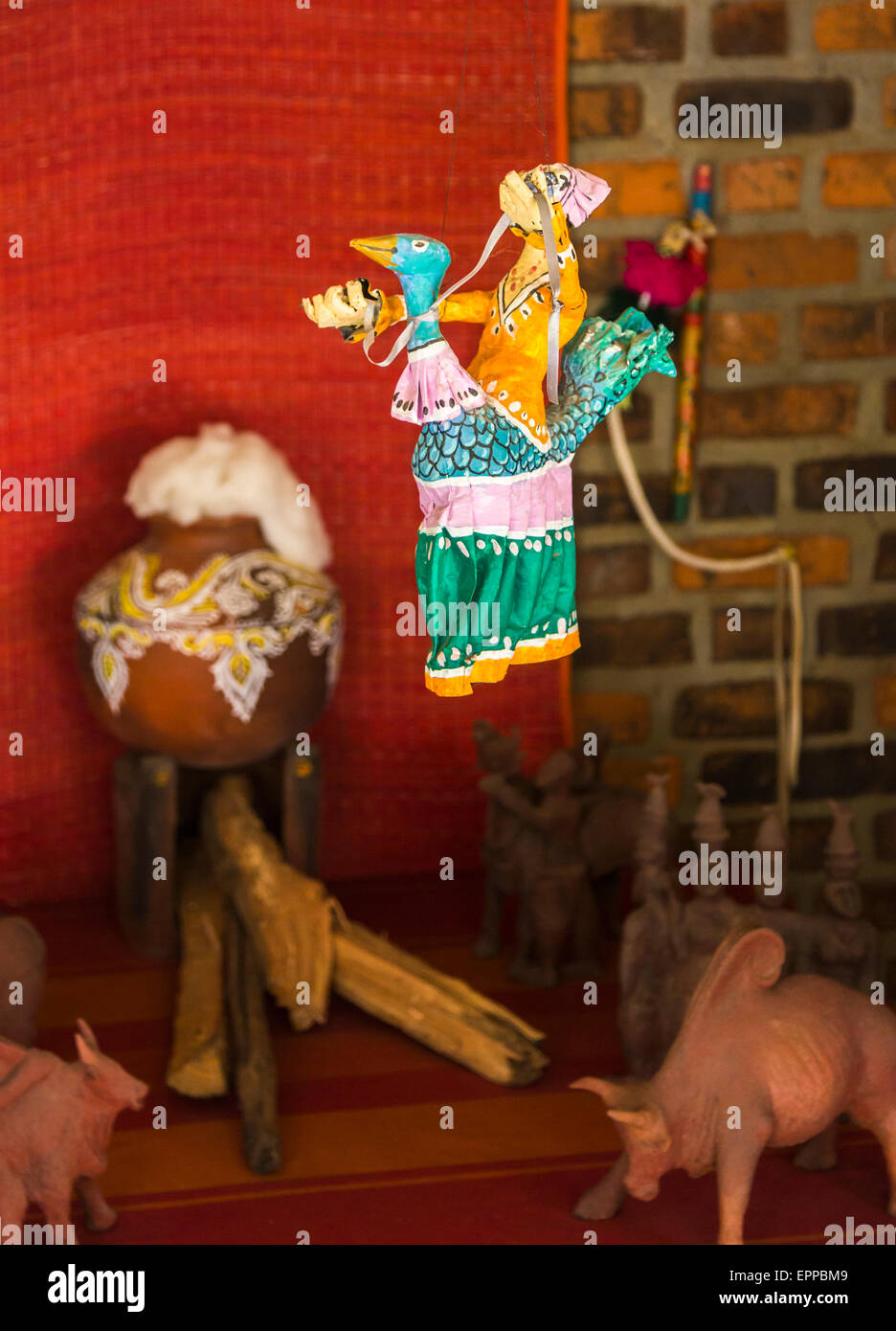 Traditional colourful puppet tourist souvenir at