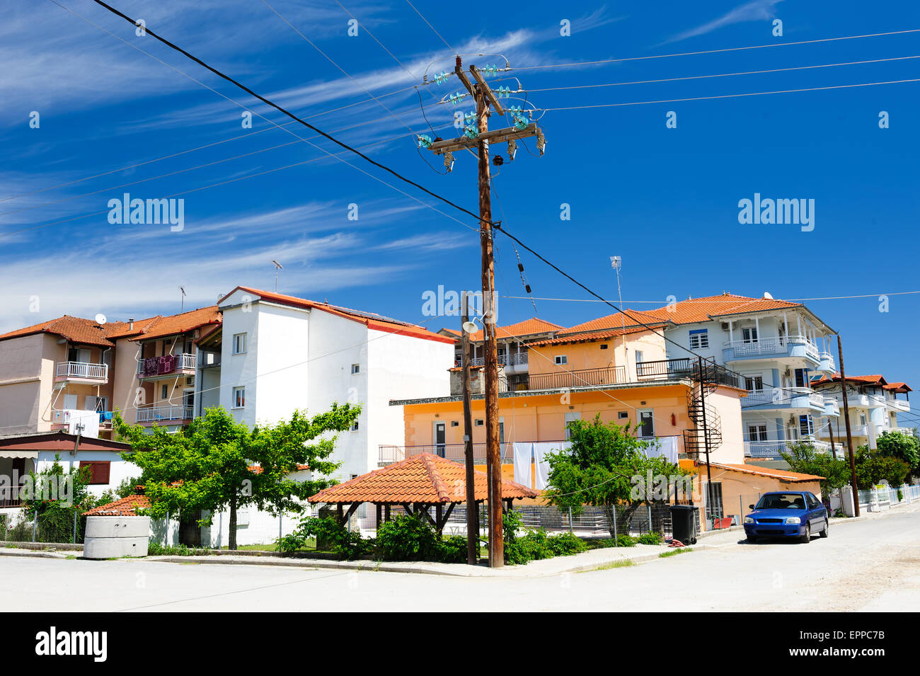 Leptokaria town, Greece Stock Photo