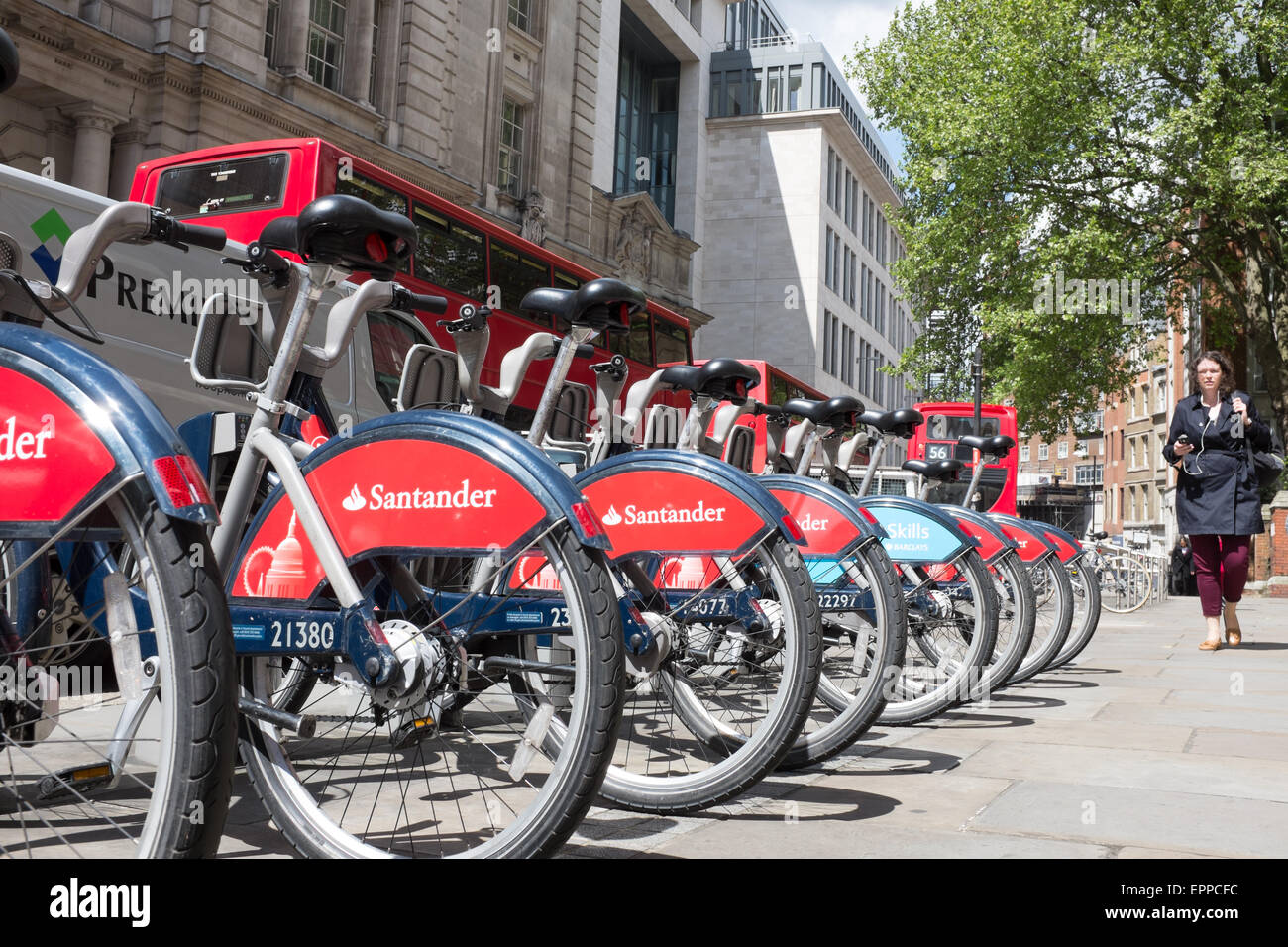 Santander Cycles is London's public bicycle hire scheme in London, also known as 'Boris Bike' Stock Photo