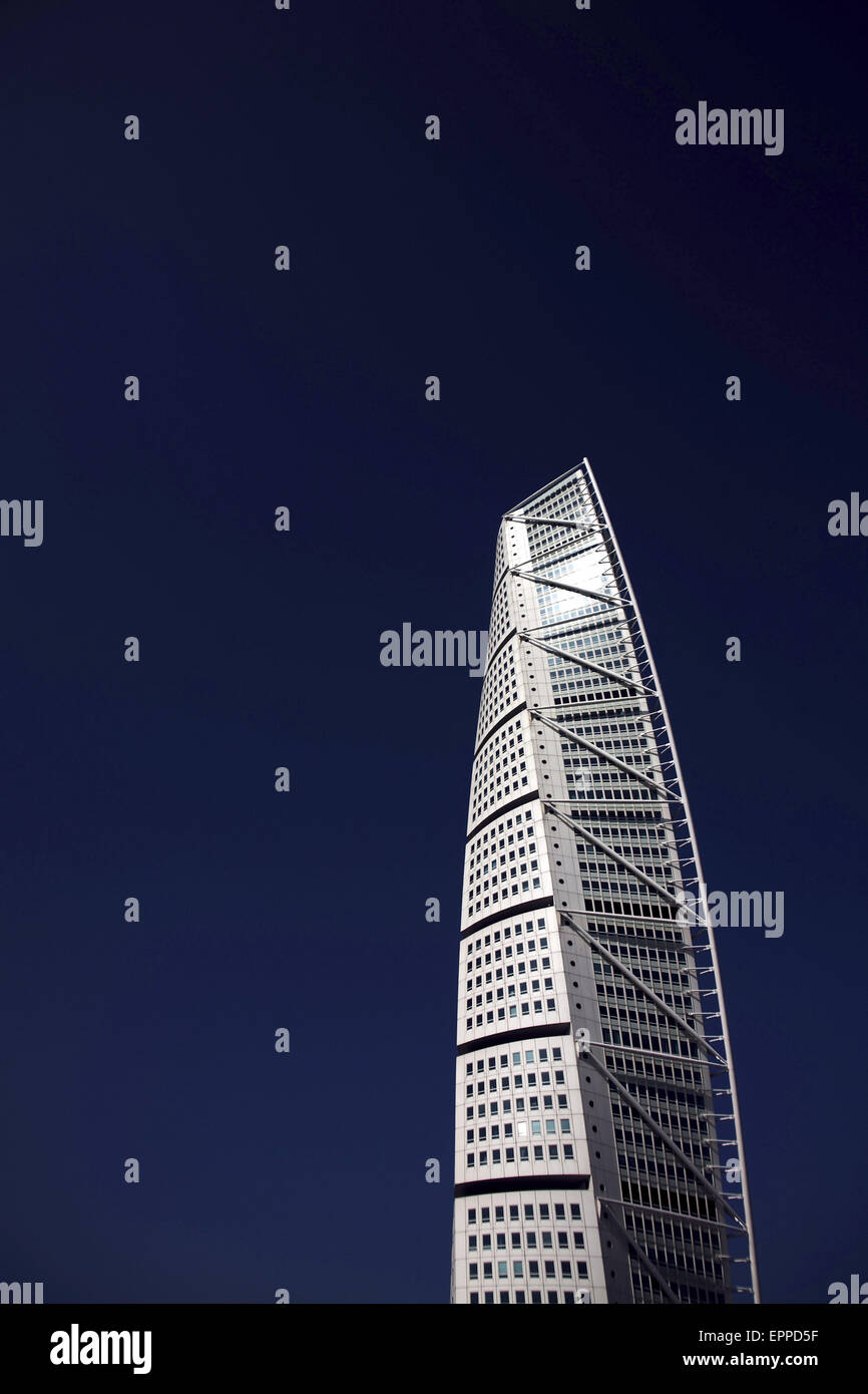 The Turning Torso, 190 meter high rise block, created by architect Santiago Calatrava Stock