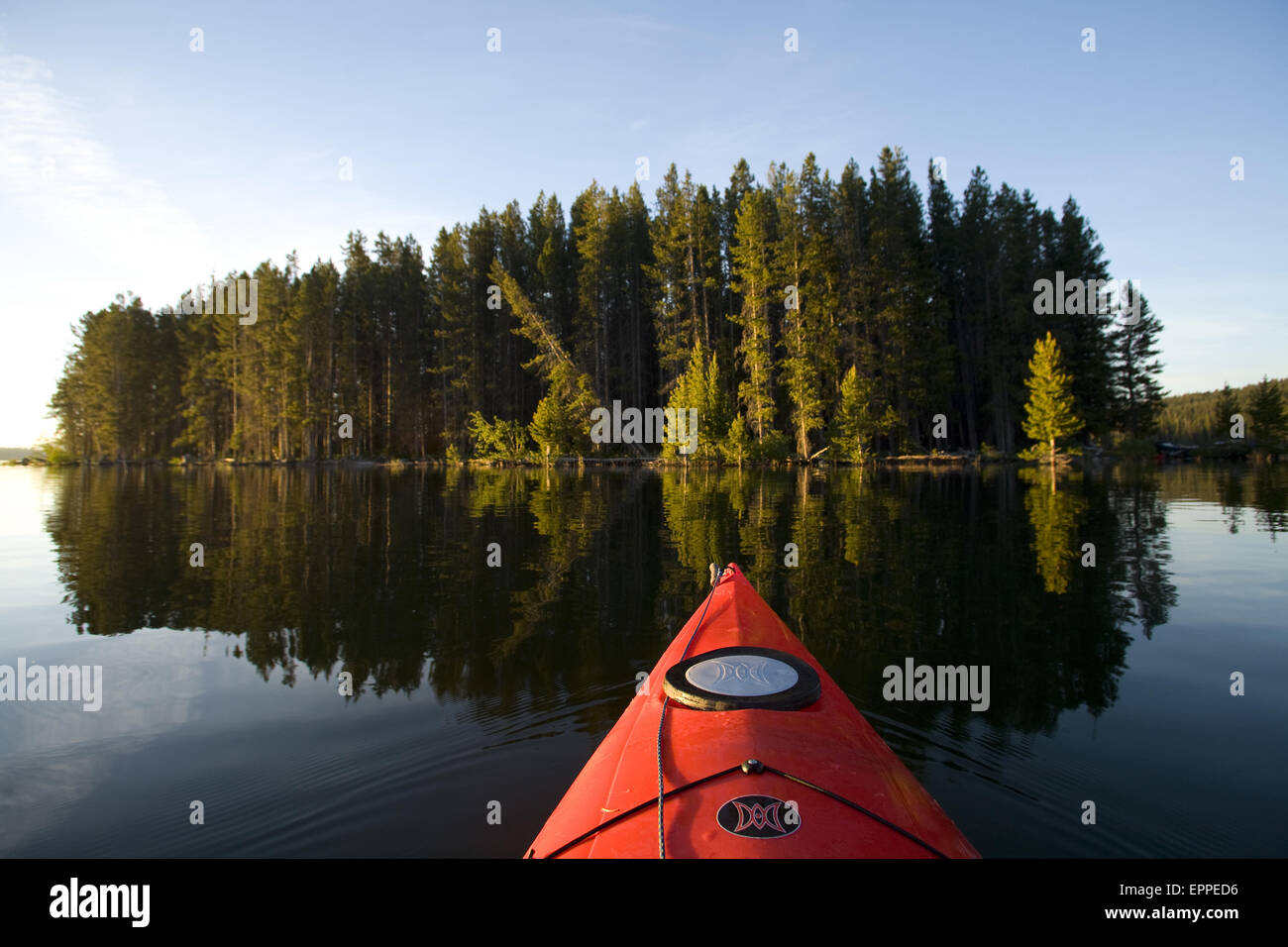 Kayaking on Jackson Lake. Grand Teton National Park, WY Stock Photo Alamy