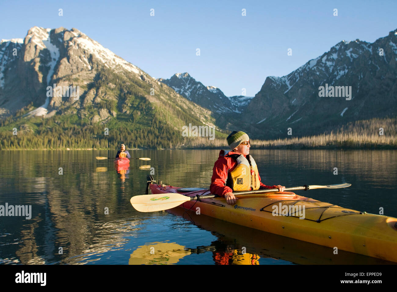 Lake in grand teton national park hires stock photography and images
