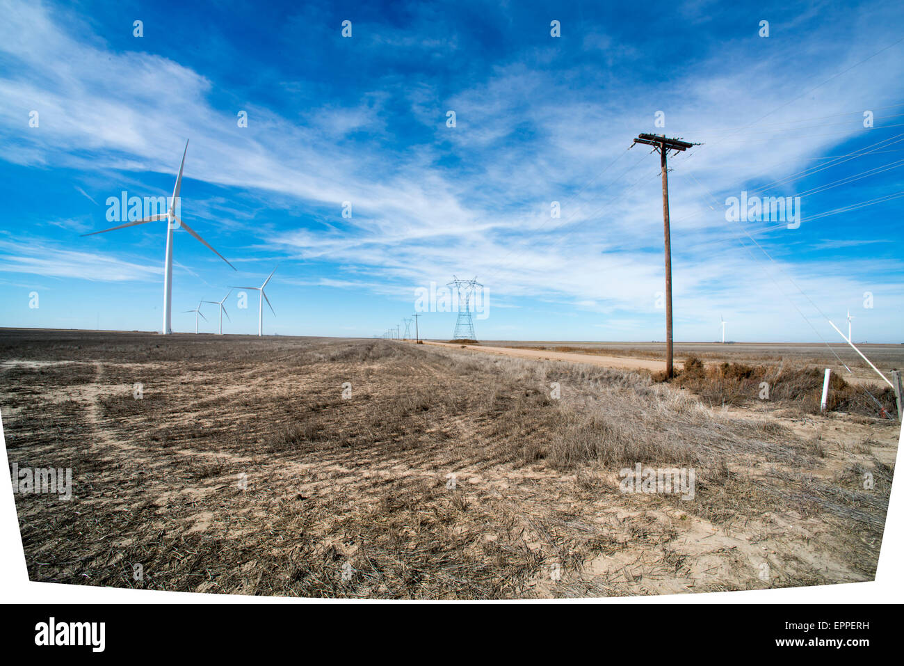 Ingalls, Kansas, WInd turbines and Milo fields Stock Photo Alamy