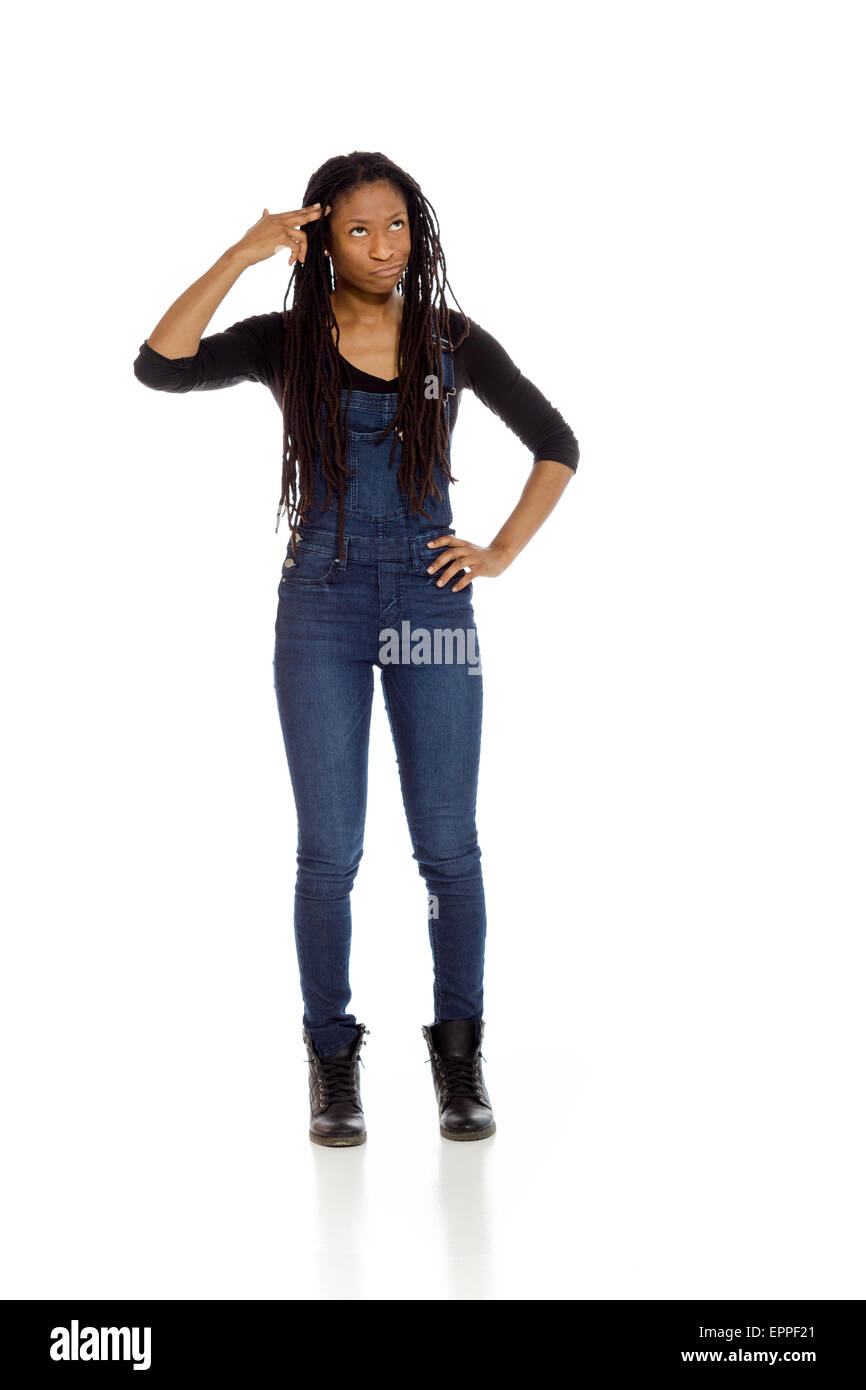 Model Over Solid Background Model isolated on plain background in studio Stock Photo - Alamy