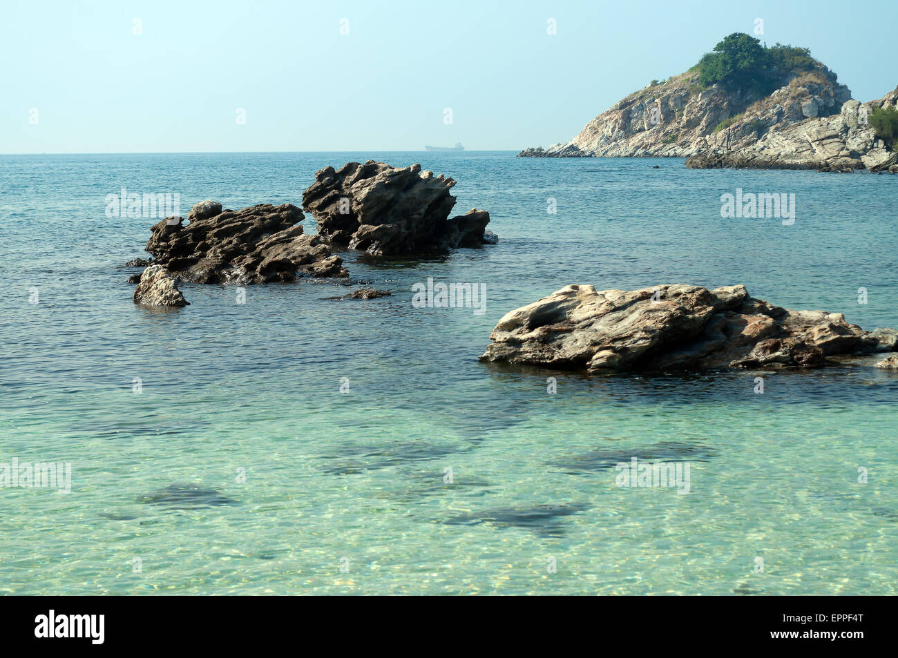 Beach on the desert island Koh Rin.  Pattaya. Thailand Stock Photo