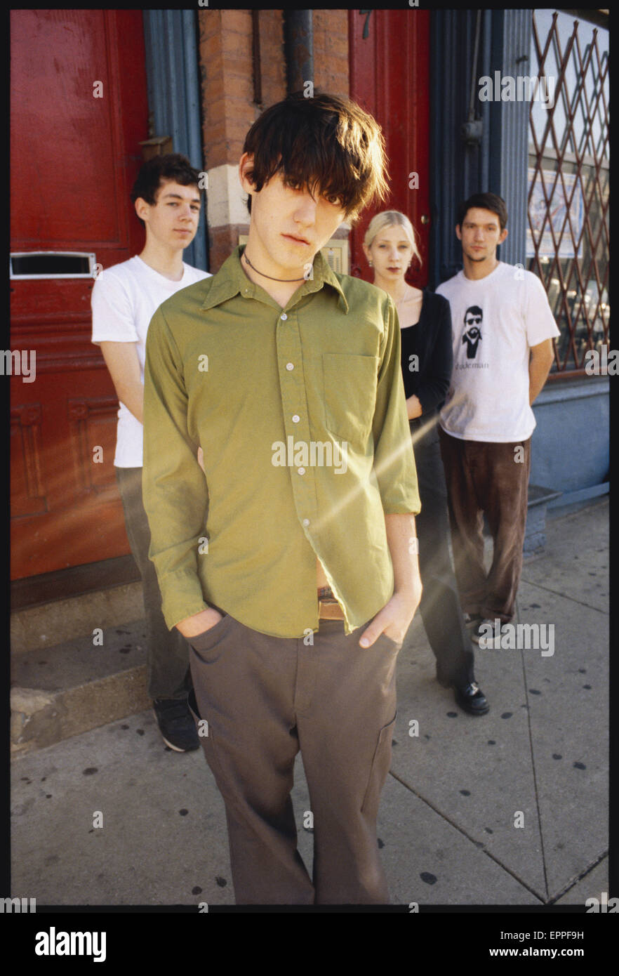 Conor Oberst with his band Bright Eyes, photographed in Chicago in 1999. Stock Photo