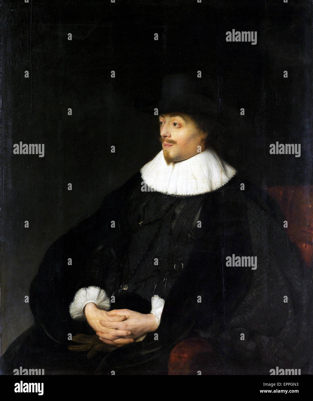 Portrait of Constantijn Huygens - by Jan Lievens, 1628 - 1629 Stock Photo