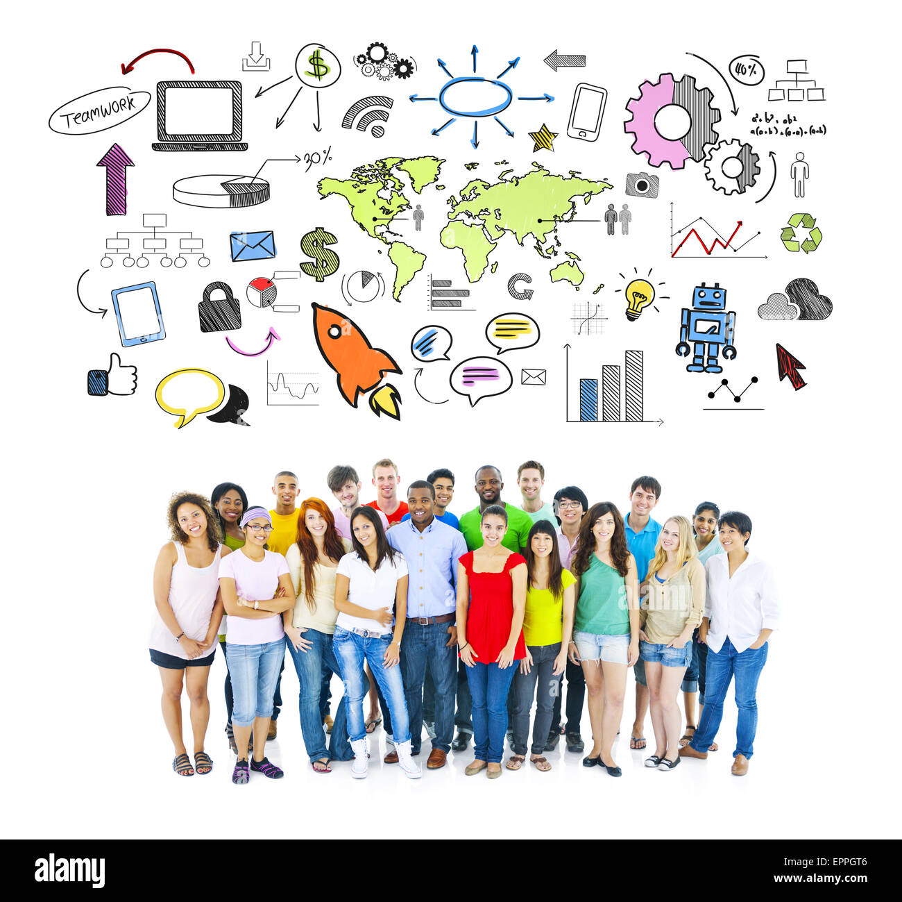 Group students on white Cut Out Stock Images Pictures Alamy