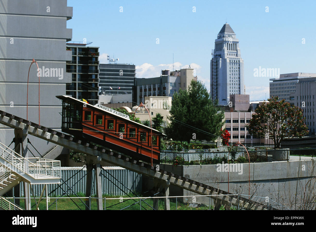 Historic Angels Flight rail in downtown Los Angeles, California Stock Photo