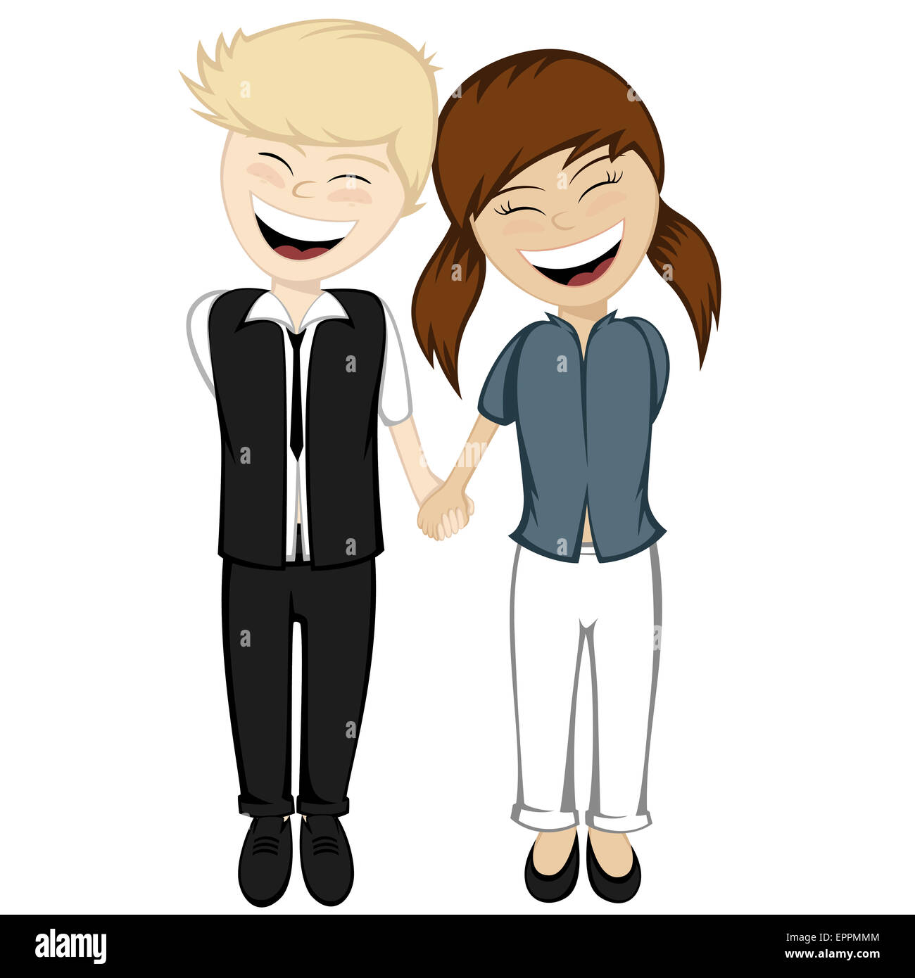 Vector Cartoon Couple Holding Hands High Resolution Stock Photography And Images Alamy