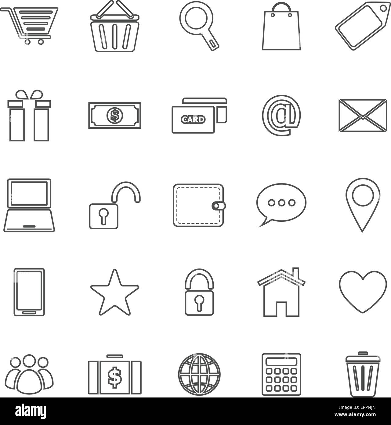 Ecommerce line icons on white background, stock vector Stock Vector ...