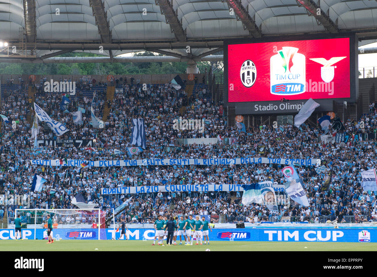 Rome Italy 20th May 2015 Lazio Fans Football Soccer Coppa Stock Photo Alamy