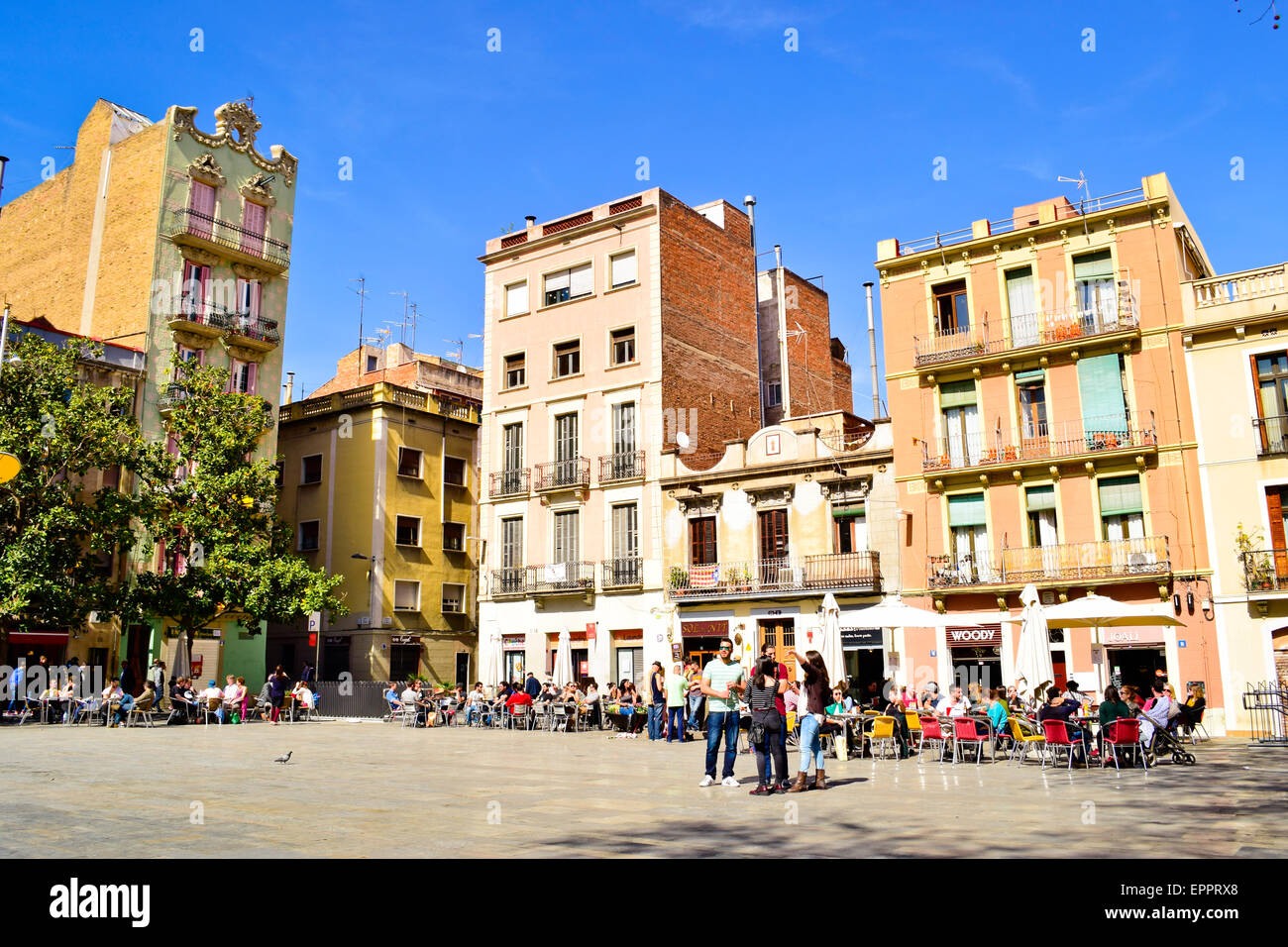 Plaça del Sol. Gracia quarter. Barcelona, Catalonia, Spain Stock Photo ...