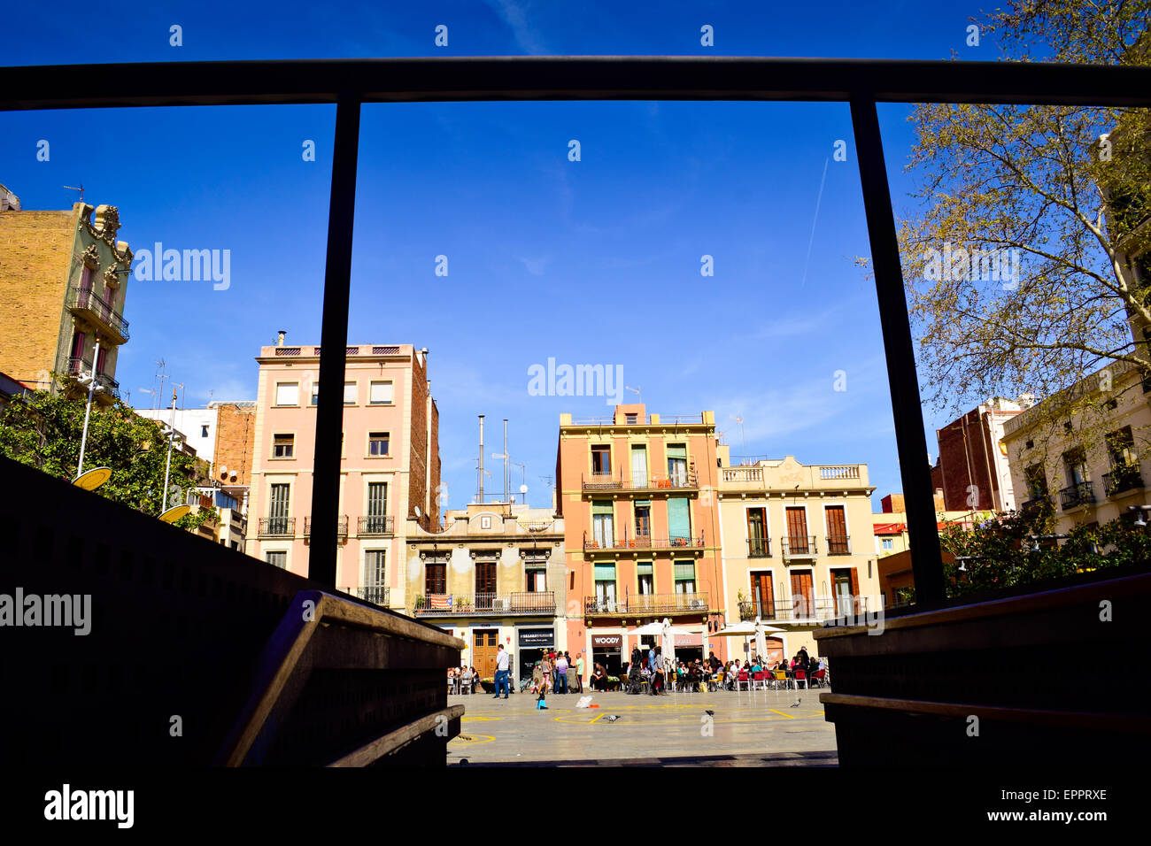 Plaça del Sol. Gracia quarter. Barcelona, Catalonia, Spain Stock Photo ...