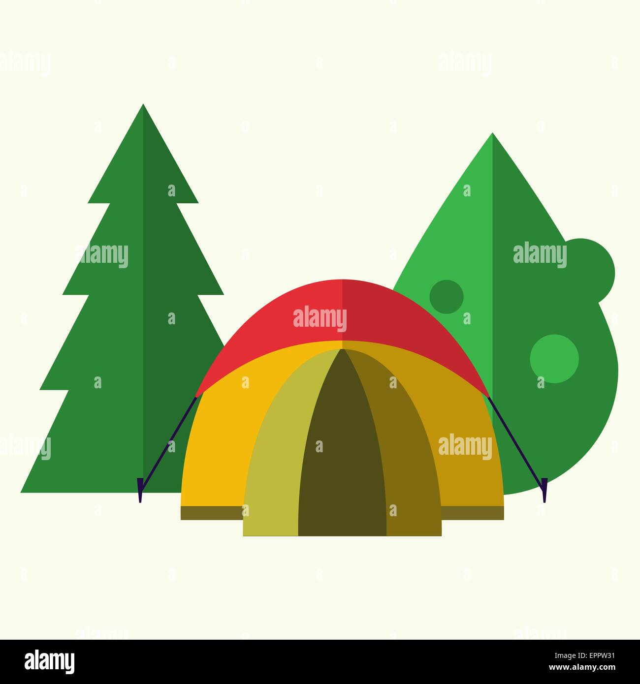 Tent in forest camping. Vector illustration made in flat design style ...