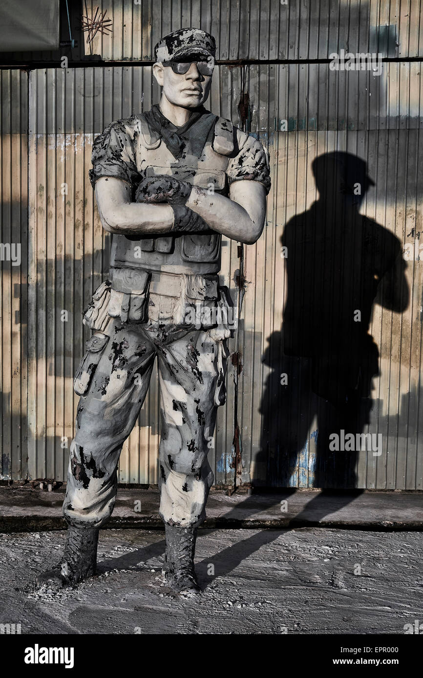 Statue of an American special forces soldier at the entrance to a World War 2 exhibition venue. Pattaya Thailand S. E. Asia Stock Photo