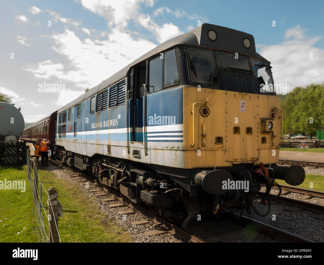 Vintage diesel locomotive 'Athena' at Peak Rail heritage railway, Rowsley, Matlock,Derbyshire,Britain Stock Photo