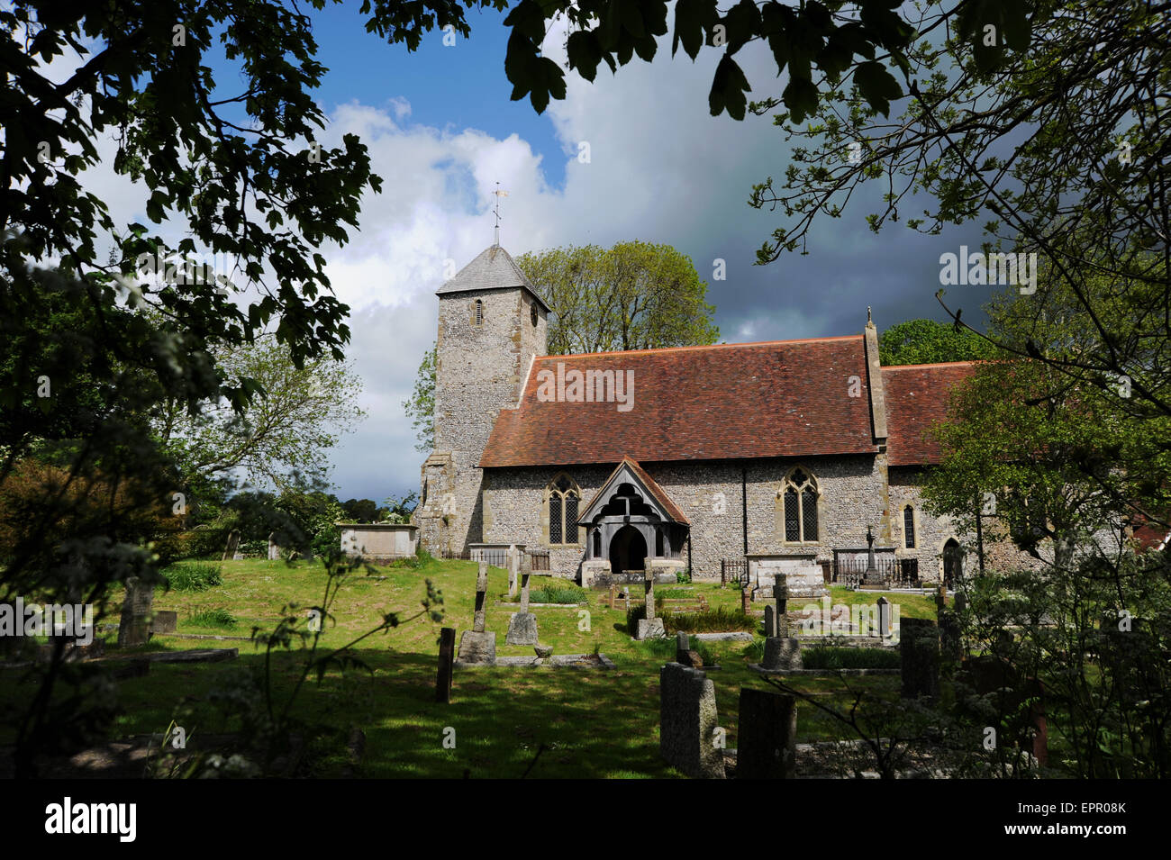 St Pancras Church in the village of Kingston near Lewes in East Sussex UK Stock Photo