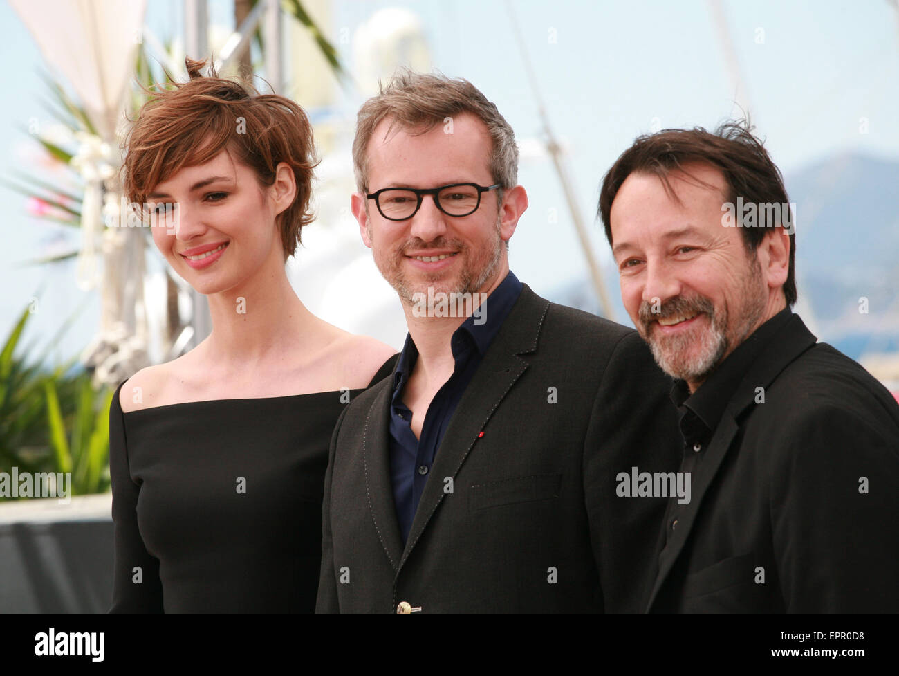 Cannes, France. 20th May, 2015.Actress Louise Bourgoin, director Laurent Lariviere and actor Jean-Hugues Anglade at the Je Suis Un Soldat – I Am A Soldier film photo call at the 68th Cannes Film Festival Tuesday May 20th 2015, Cannes, France. Credit:  Doreen Kennedy/Alamy Live News Stock Photo