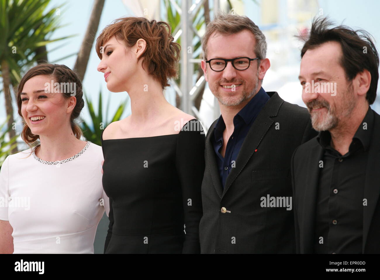 Cannes, France. 20th May, 2015.Actress Anne Benoit, Louise Bourgoin, director Laurent Lariviere and actor Jean-Hugues Anglade, at the Je Suis Un Soldat Ð I Am A Soldier film photo call at the 68th Cannes Film Festival Tuesday May 20th 2015, Cannes, France. Credit:  Doreen Kennedy/Alamy Live News Stock Photo