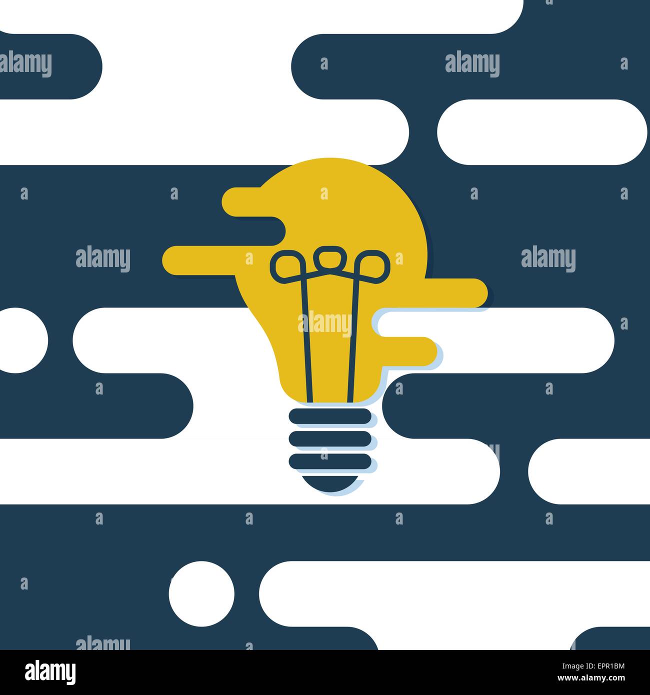 Effective thinking concept bulb icon with innovation idea. Vector icon. Flat design illustration Stock Vector