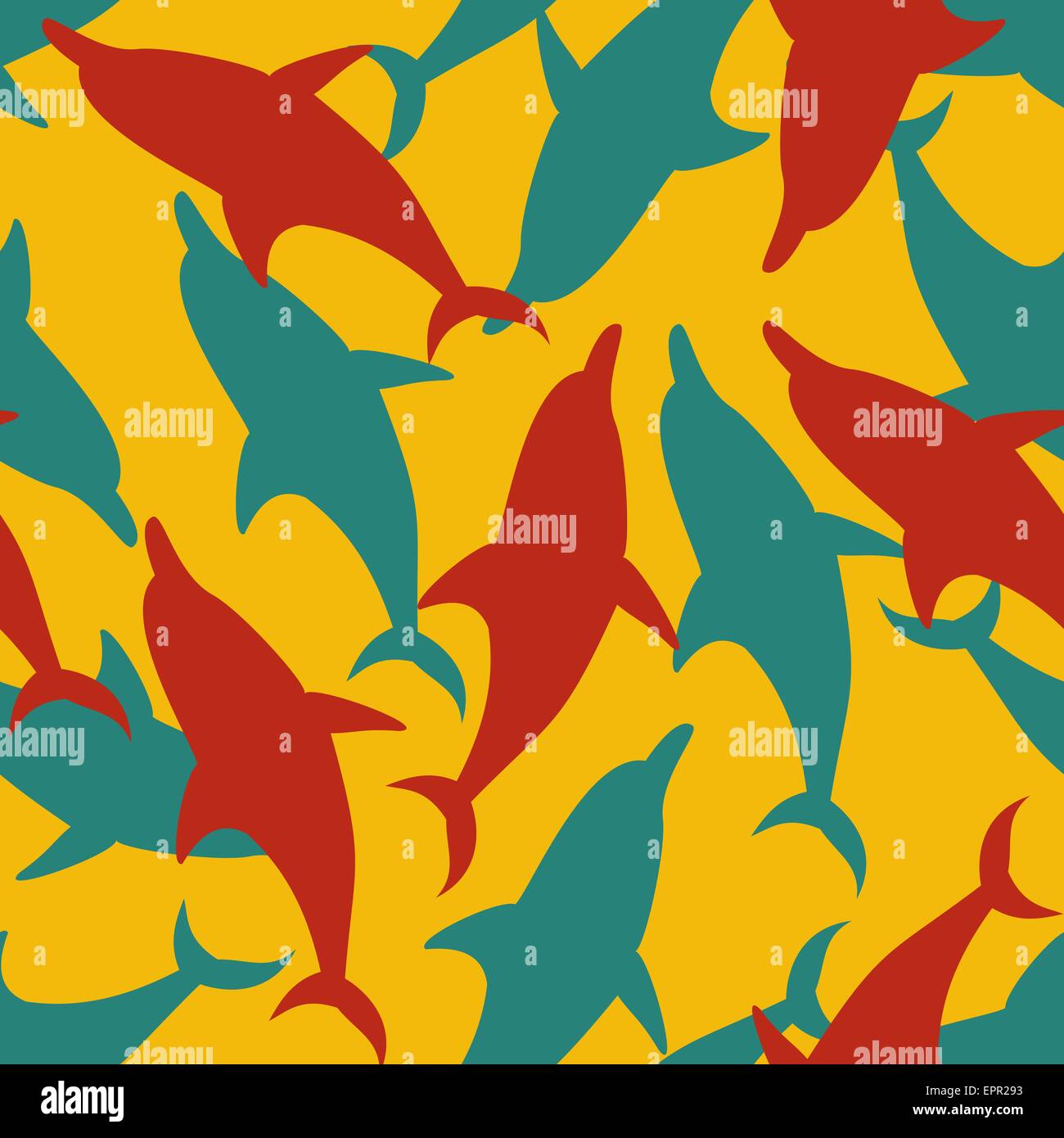 Dolphin seamless pattern background vector illustration. Design element ...