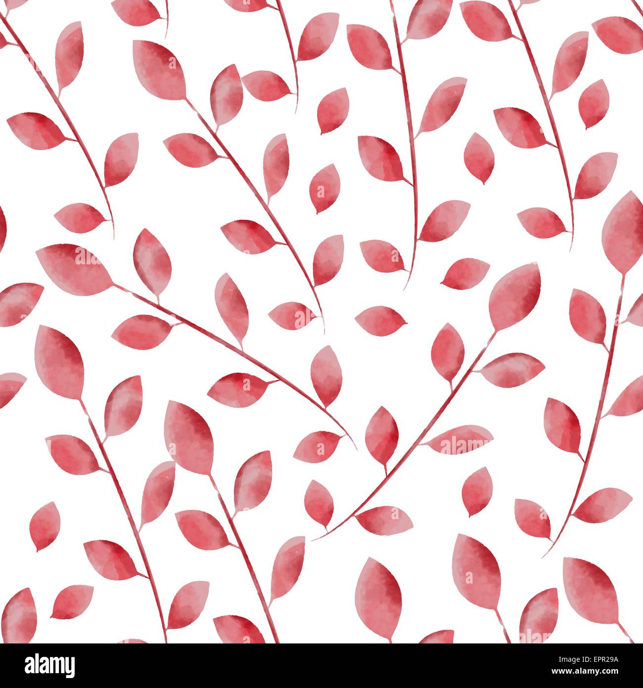 Hand painted watercolor leaves seamless floral pattern vector ...
