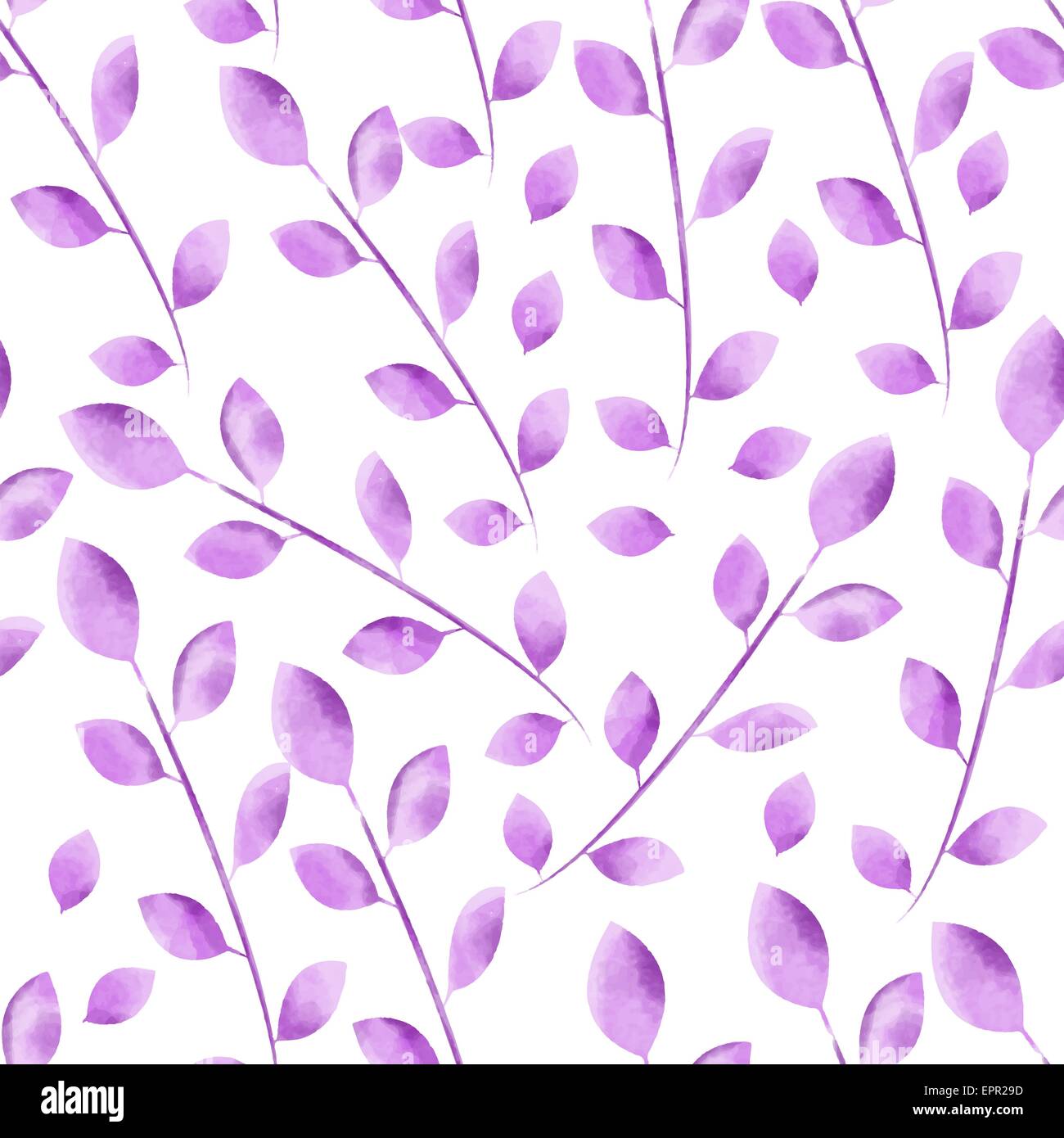 Hand painted watercolor leaves seamless floral pattern vector ...