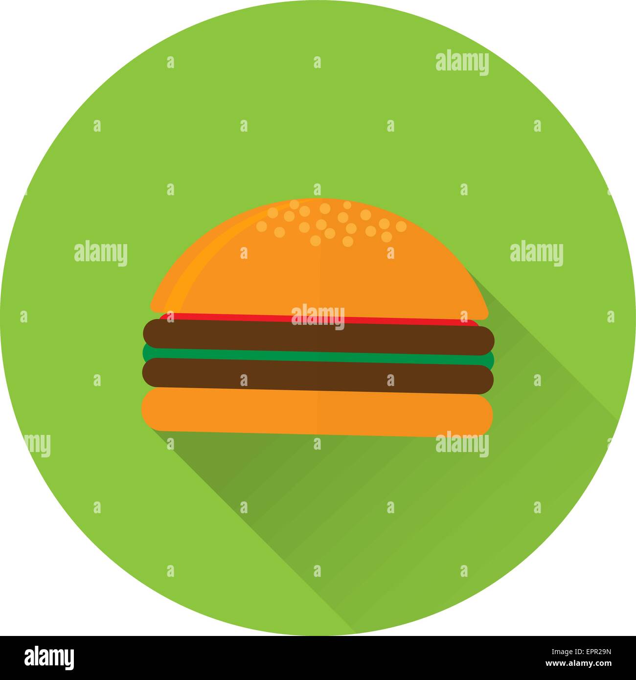 Vector illustration of flat fast food icon. Icon of hamburger for menu ...