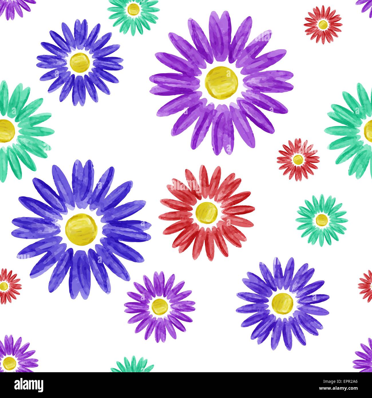 Watercolor floral seamless pattern. Vector illustration Stock Vector ...