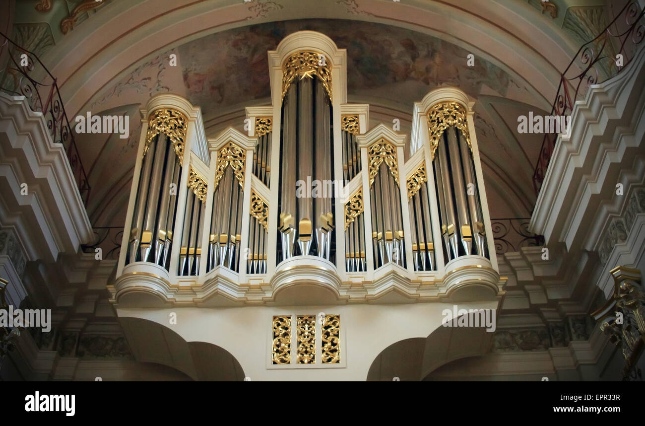Minsk â October 6: Great organ in the cathedral, Cathedral of Stock Photo