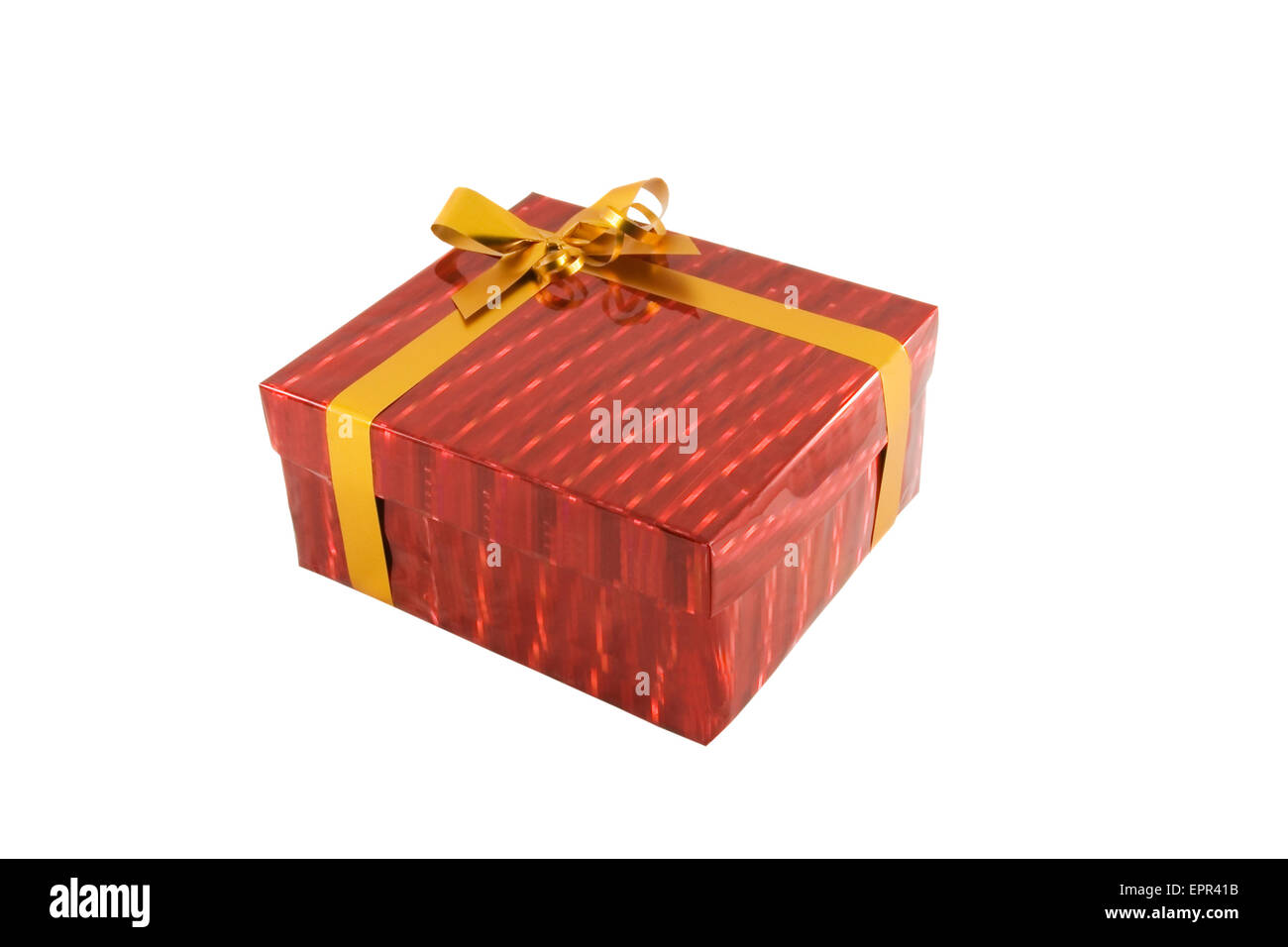 Red gift box isolated on the white Stock Photo - Alamy