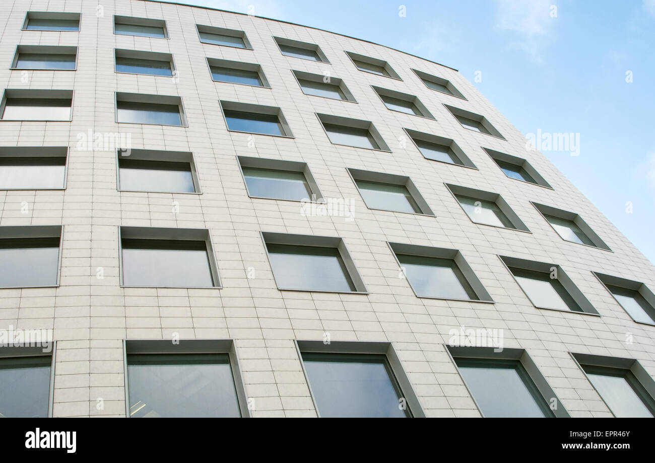 facade of modern building house over blue sky Stock Photo - Alamy