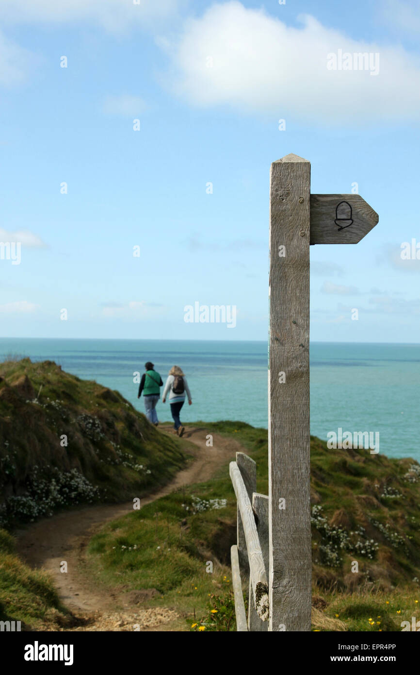 Coastal footpath at Ceibwr Bay Pembrokeshire Stock Photo