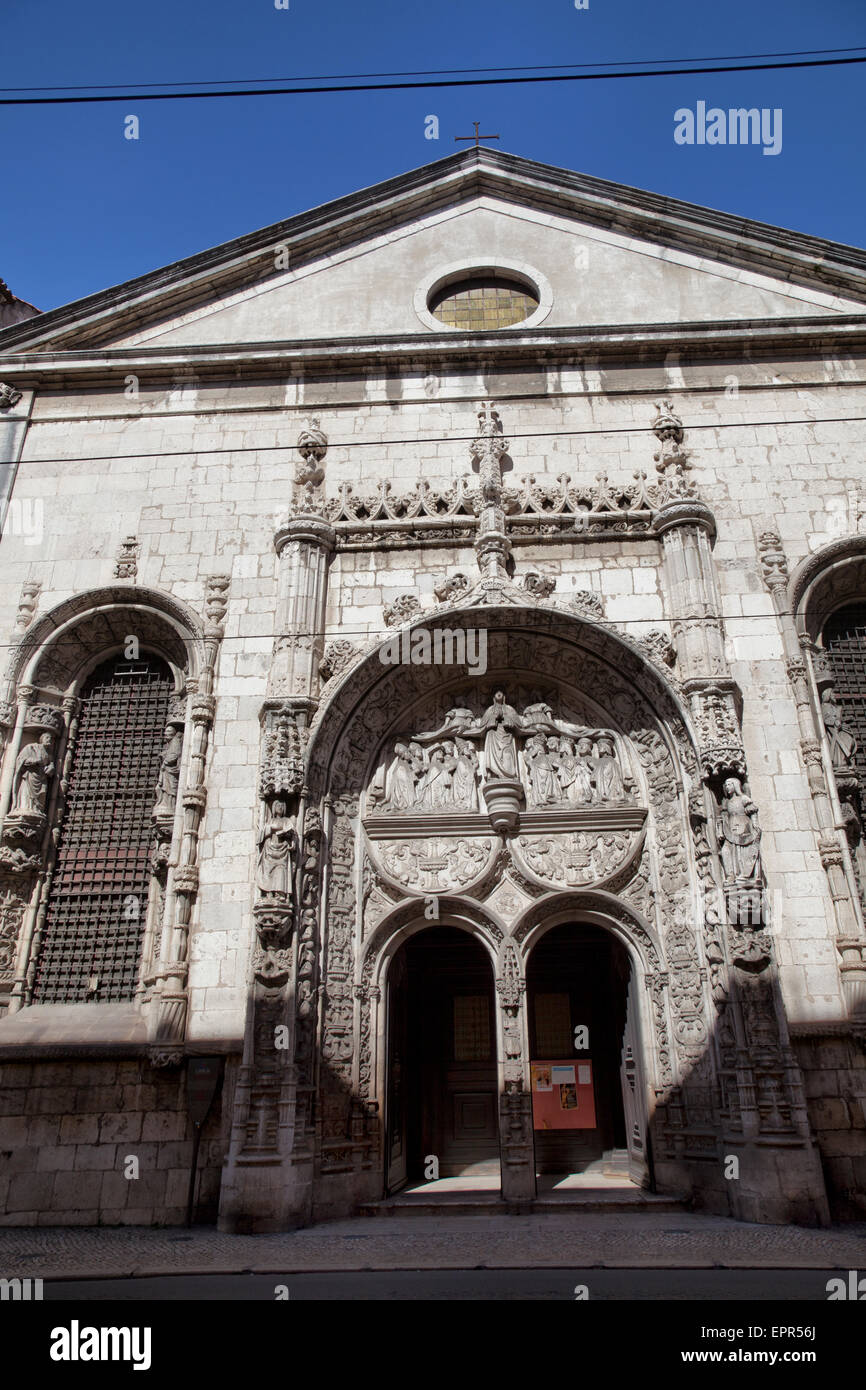 Church of Nossa Senhora da Conceição Velha on Rua da Alfandega in Lisbon - Portugal Stock Photo