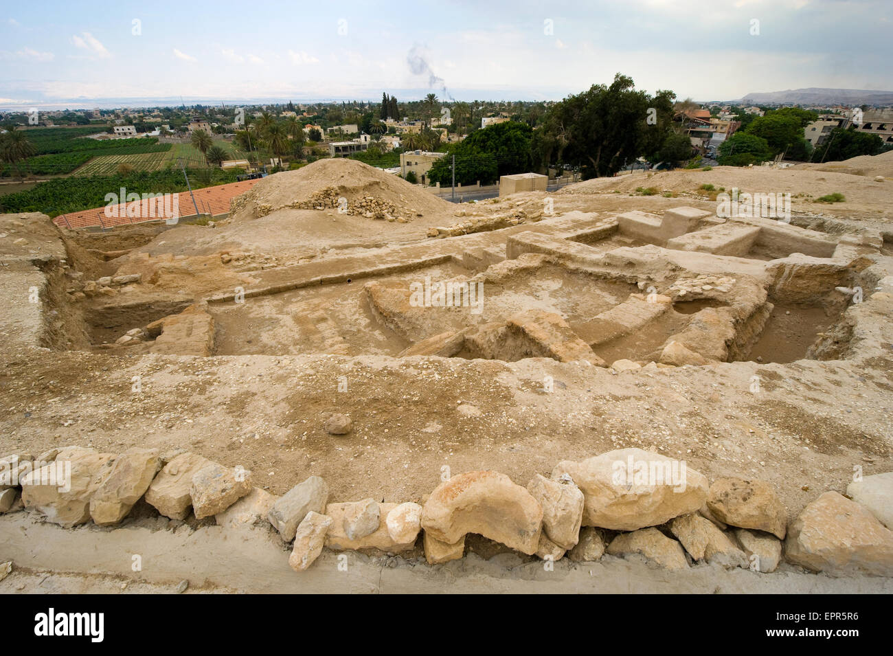 Old ruins and remains in Tell es-Sultan better known as Jericho the oldest city in the world Stock Photo