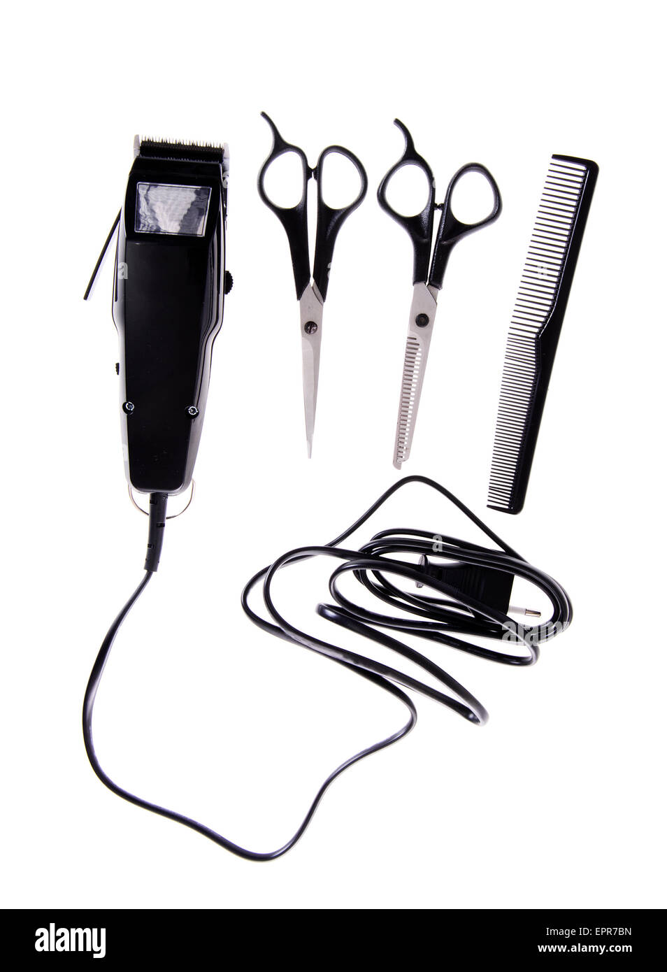 Comb, Scissors, Clippers. Set Barber. Isolated Stock Photo Alamy