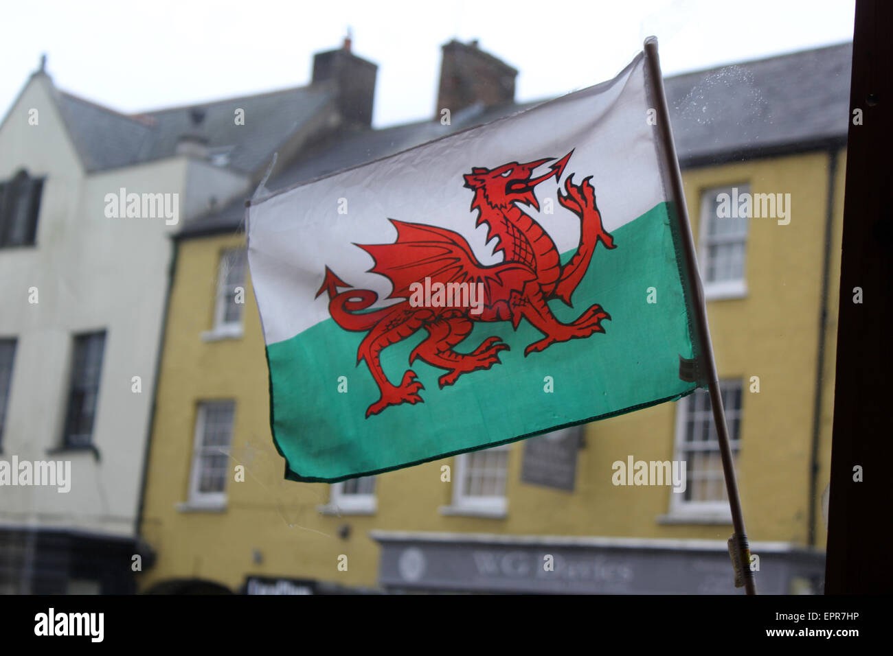Welsh flag in a shop in Cowbridge Stock Photo