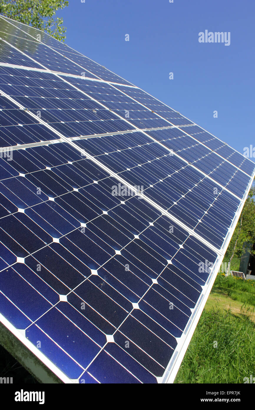 Solar panels at Coed Hills Rural Artspace, St Hilary, nr Cowbridge Stock Photo