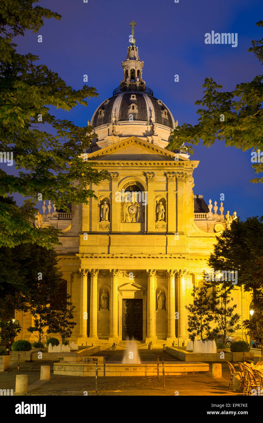 College of Sorbonne, originally a theological school founded in 1253, now a public university, Paris, France Stock Photo