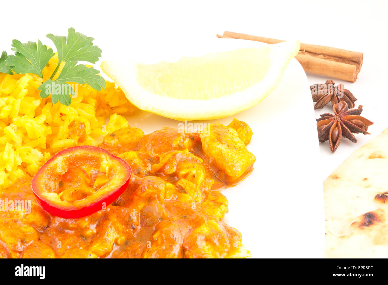 Spicy tikka masala curry chicken ready to be eaten! Stock Photo - Alamy