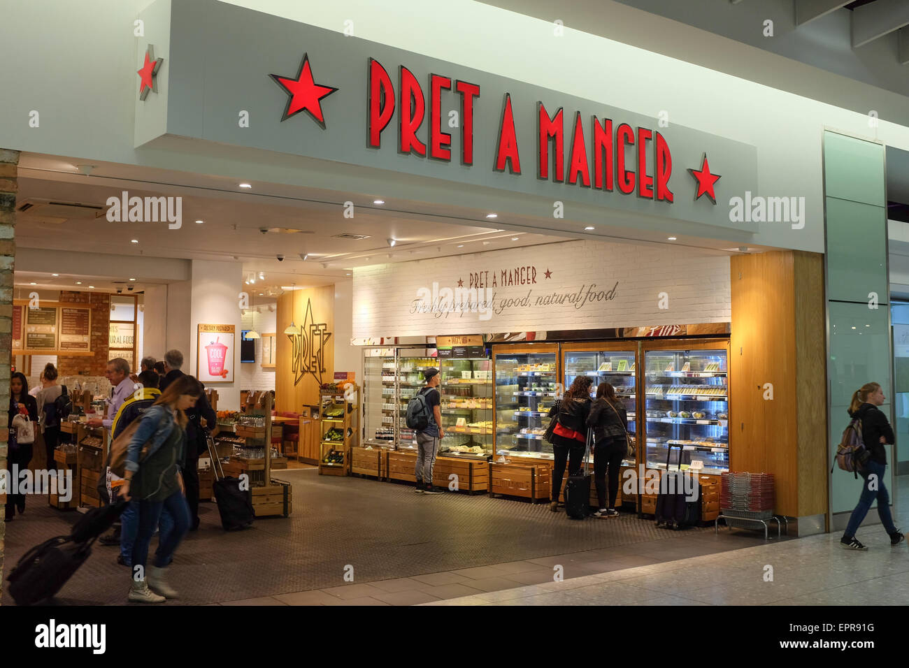 Pret A Manger sandwich shop at Terminal 4, Heathrow Airport, London