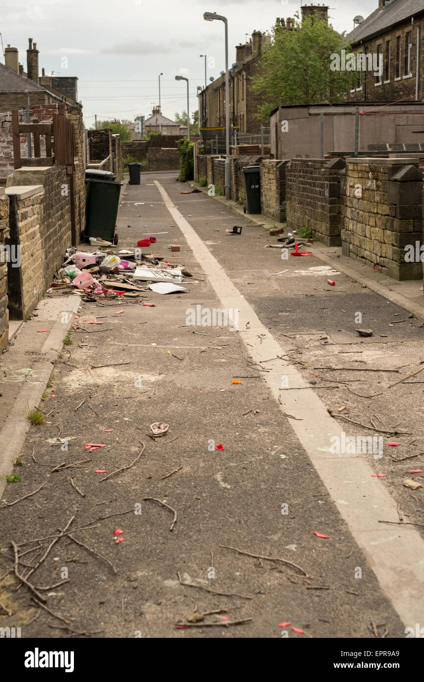 Fly tipping a eyesore in Bradford West Yorkshire Stock Photo